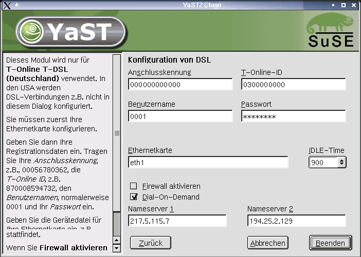 Abbildung YaST2